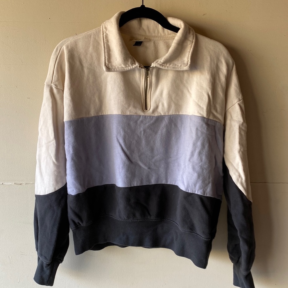 Striped Quarter Zip Hoodie